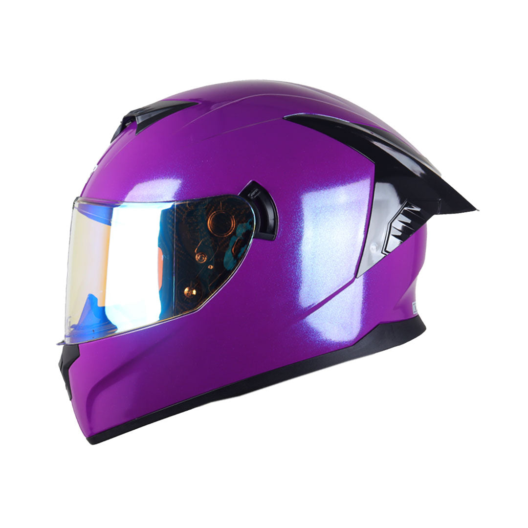 bright motorcycle helmet Red, White & Blue Lightning Beasley Equipped with a clear outer visor and a built Supertech R10 Element - Motorcycle